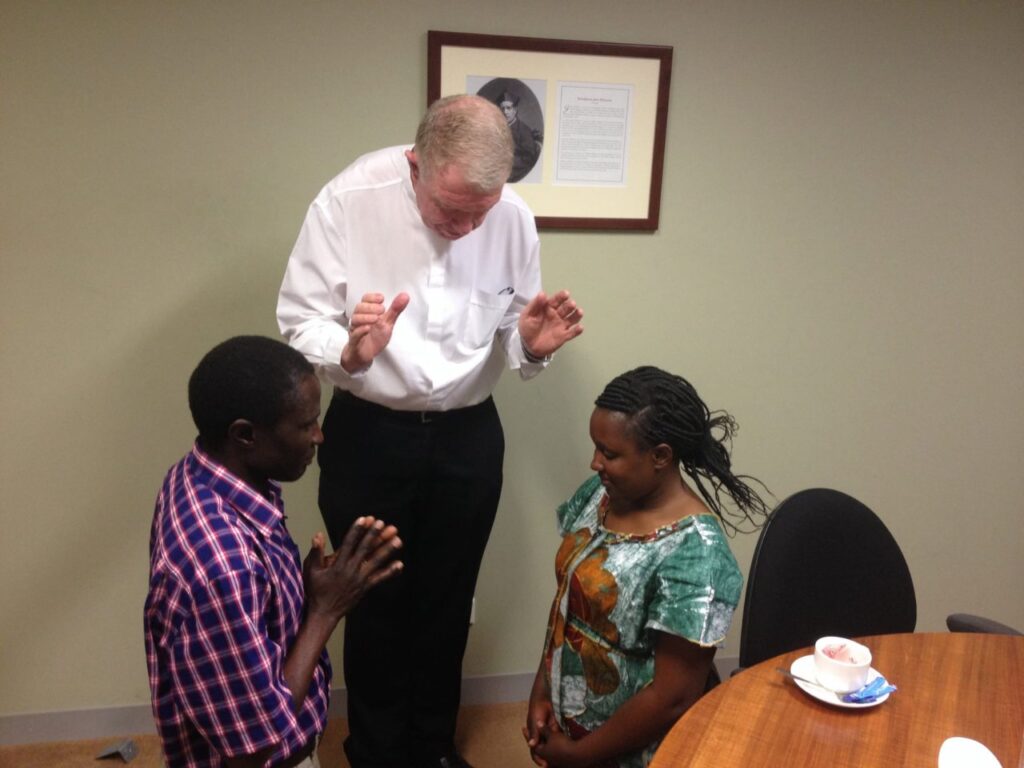 Bishop Terry blessing the work of our hands.